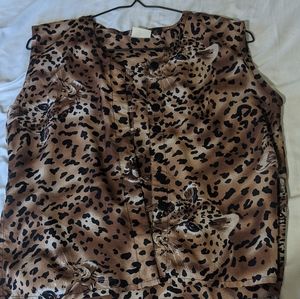 Vintage leopard print blouse